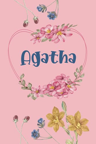 Agatha: Schönes Geschenk Notizbuch personalisiert mit Namen Agatha, perfektes Geburtstag für Mädchen und Frauen 6x9 Zoll,110 Seiten